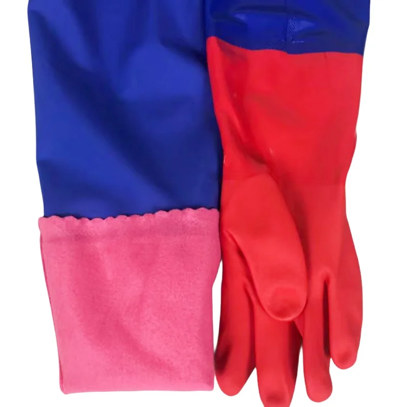 Водонепроницаемые и теплые резиновые перчатки утолщенные износостойкие