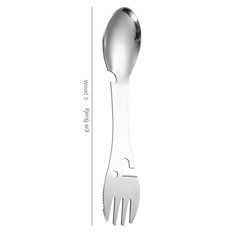 Camping Fork Spoon Multi Function 5 In 1 Integrated Outdoor Picnic Cutting Knife Bottle Can Opener |