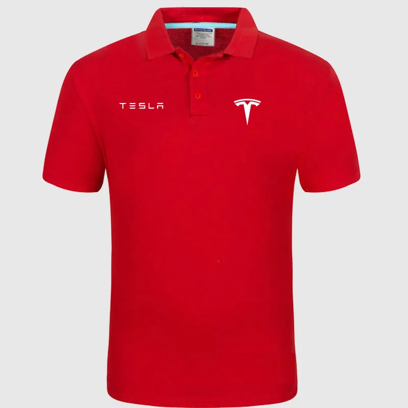 

2022 logo Tesla logo Polo classic brand Men Polo Shirt Men Casual solid Short Sleeve cotton polos