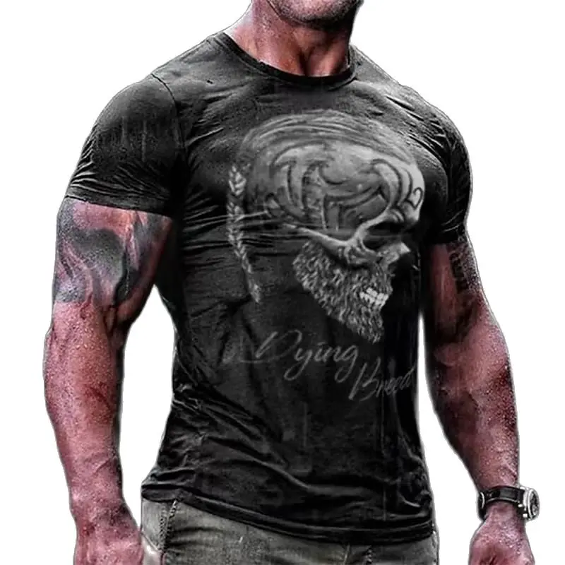 

Summer Men's T-shirts 3d Vintage Horror Skull Top Hip Hop Streetwear O-neck Short Sleeve Oversized Tops Tee Shirt Man Clothes