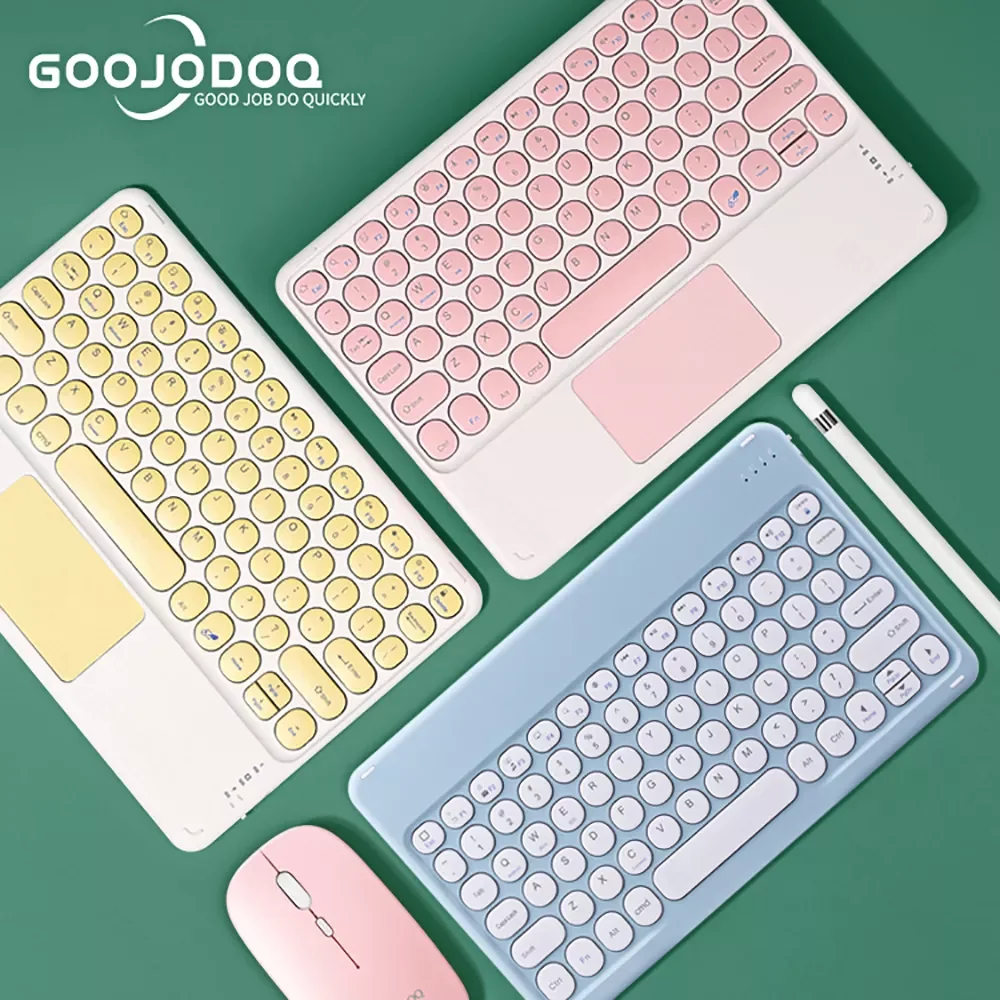 

For iPad Keyboard and Mouse Combo, Wireless Bluetooth Keyboard Teclado for iPad Xiaomi Samsung Huawei Tablet Android IOS Windows