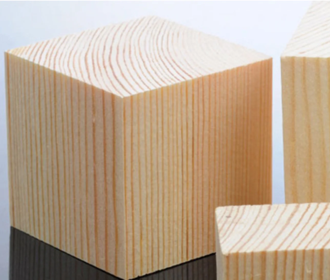 

Natural Pine solid wood square block Ultra clear annual ring pattern square wood DIY Wood Customizable