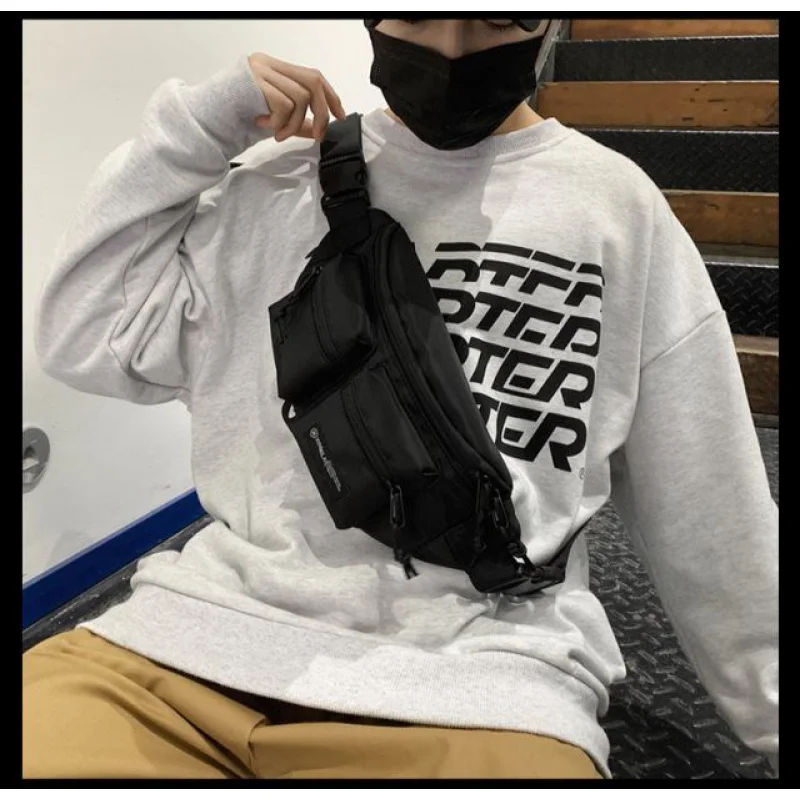 【High quality】 Ulzzang Korean Fashion Nylon Unisex Waist Bag Pouch Bag Fanny Pack Chest Pack for Men Women Birthday Gift