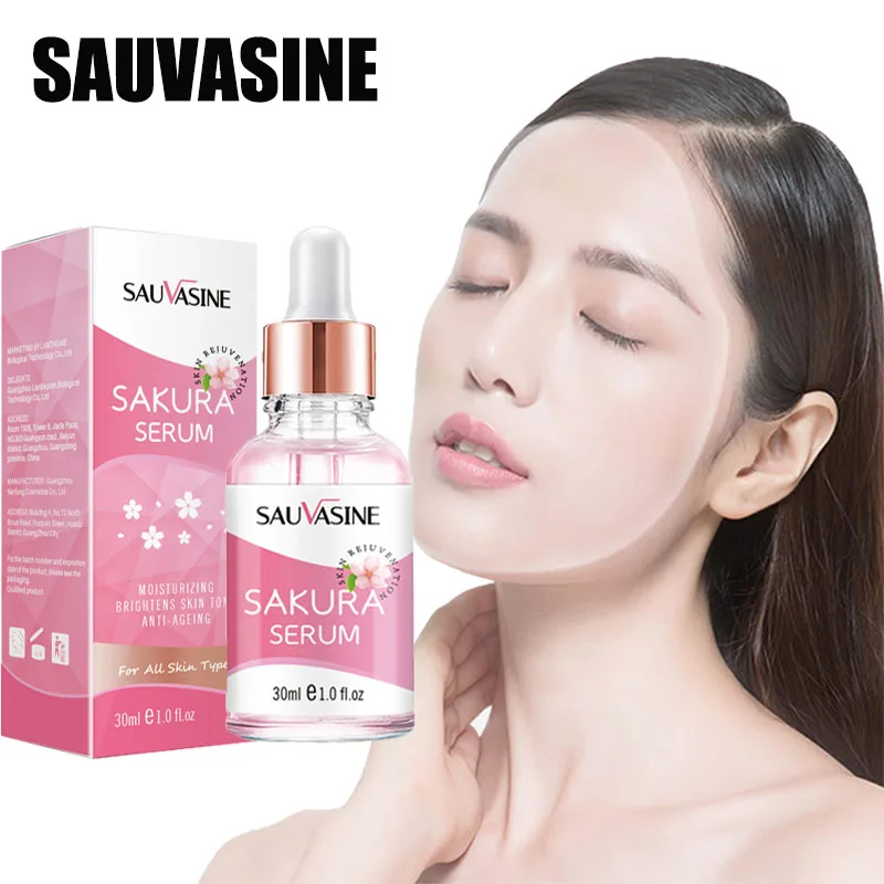 

Sakura Hydrating Face Serum Moisturizing Essense Shrink Pores Anti-aging Lifting Firming Fade Fine Lines Beauty Korean Cosmetics