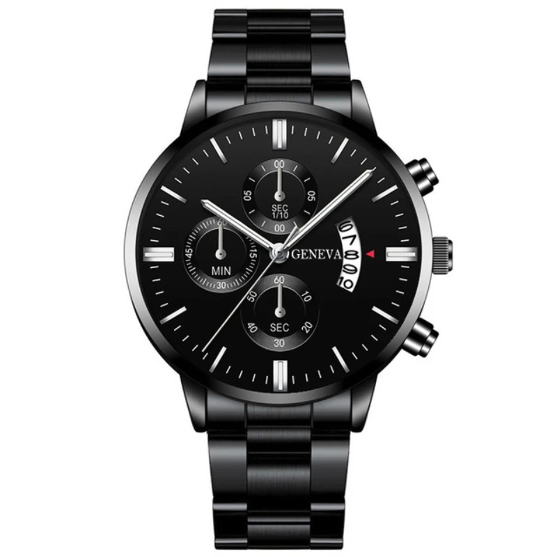 

reloj hombre Fashion Men Stainless Steel Watch Luxury Calendar Quartz Wrist Watch Business Watches for Man Clock montre homme