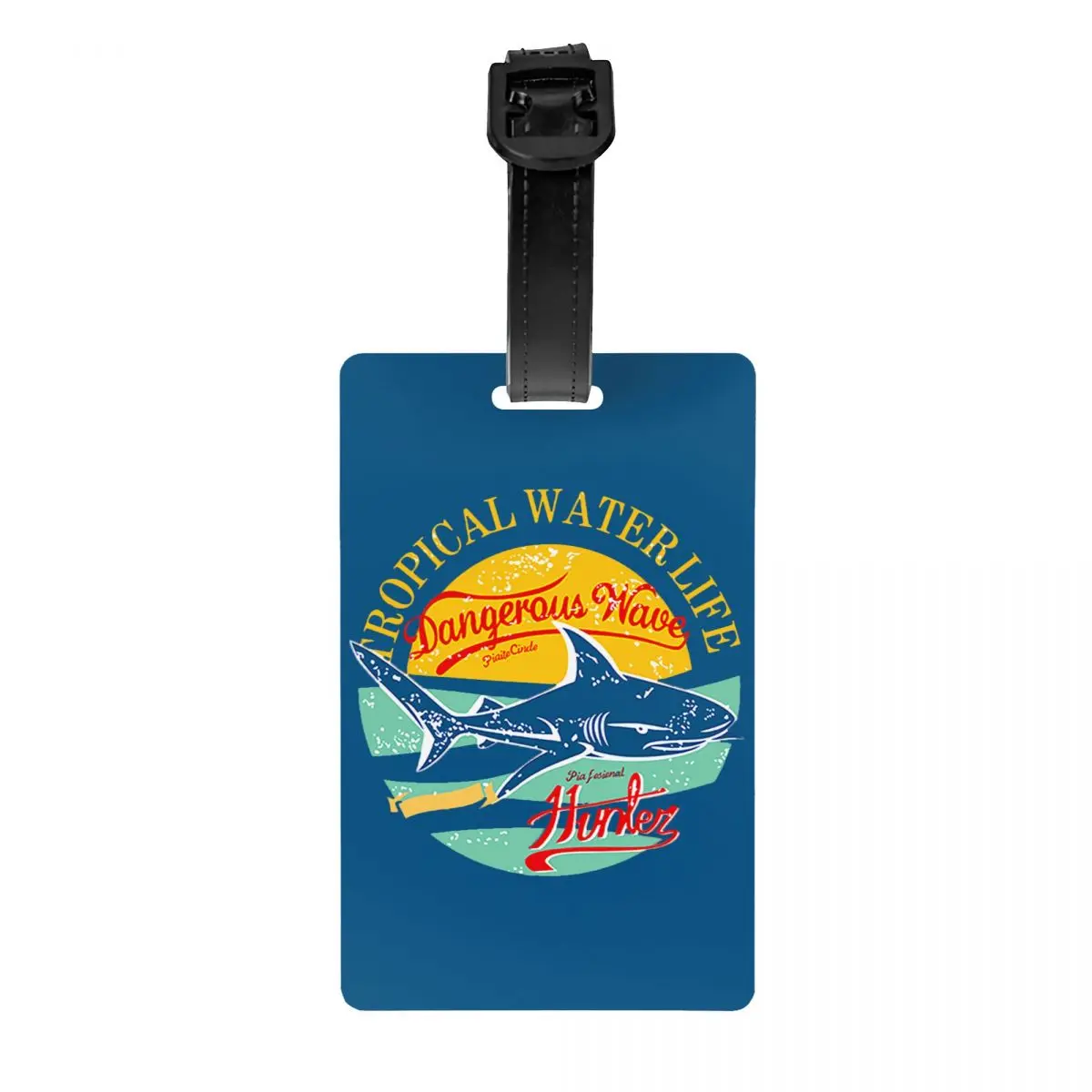 

Shark Hunt Surfing Luggage Tags Custom Baggage Tags Privacy Cover ID Label