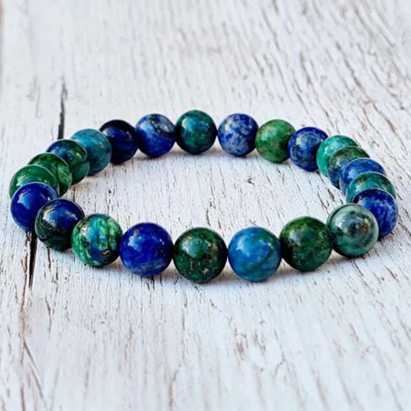

Emotional Healing Energy Earth Bracelets 8 mm Gift for Friend Men Unisex Nature Earth Throat Chakra Jewelry