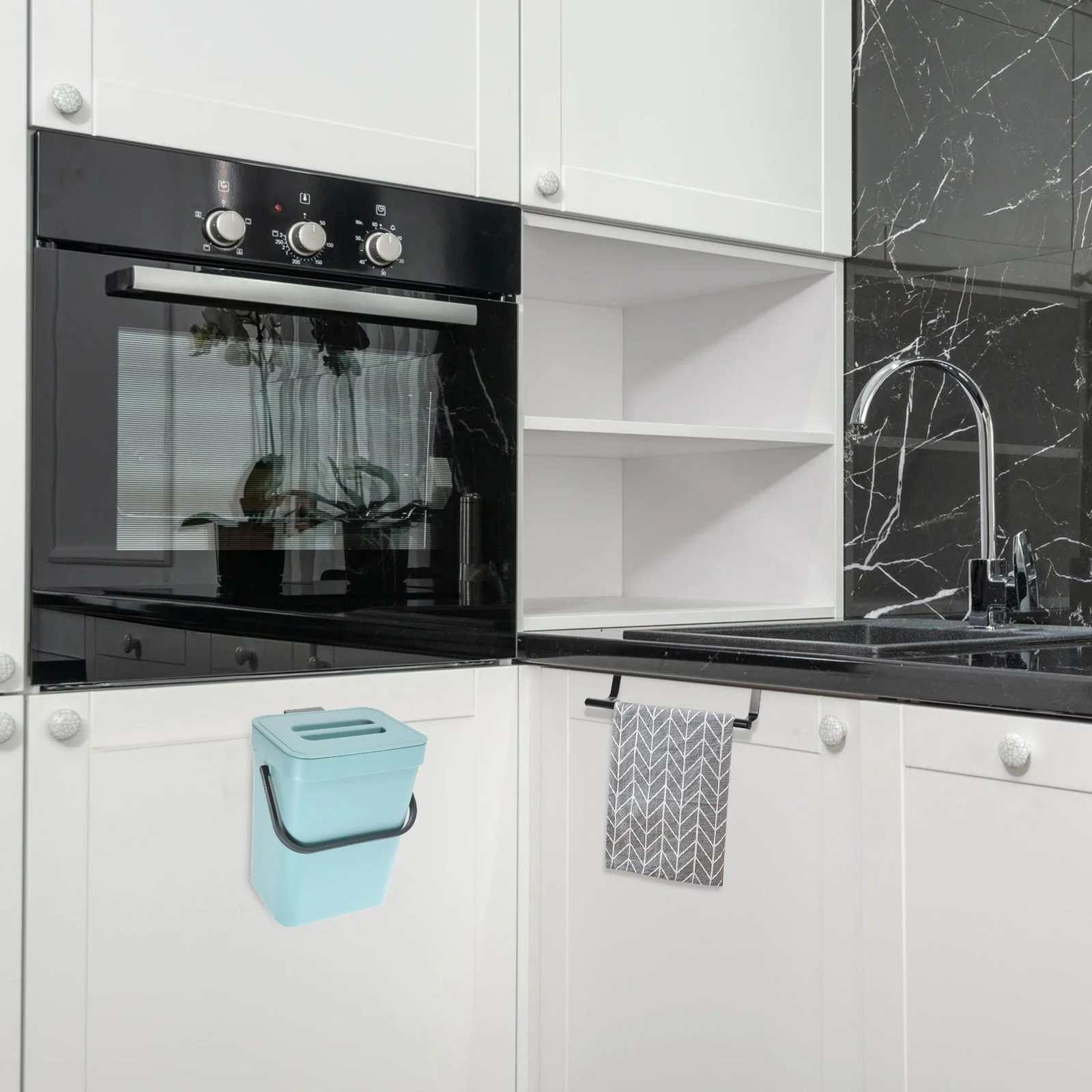 Кухонный подвесной мусорный бак под столом переработка с крышкой дверное