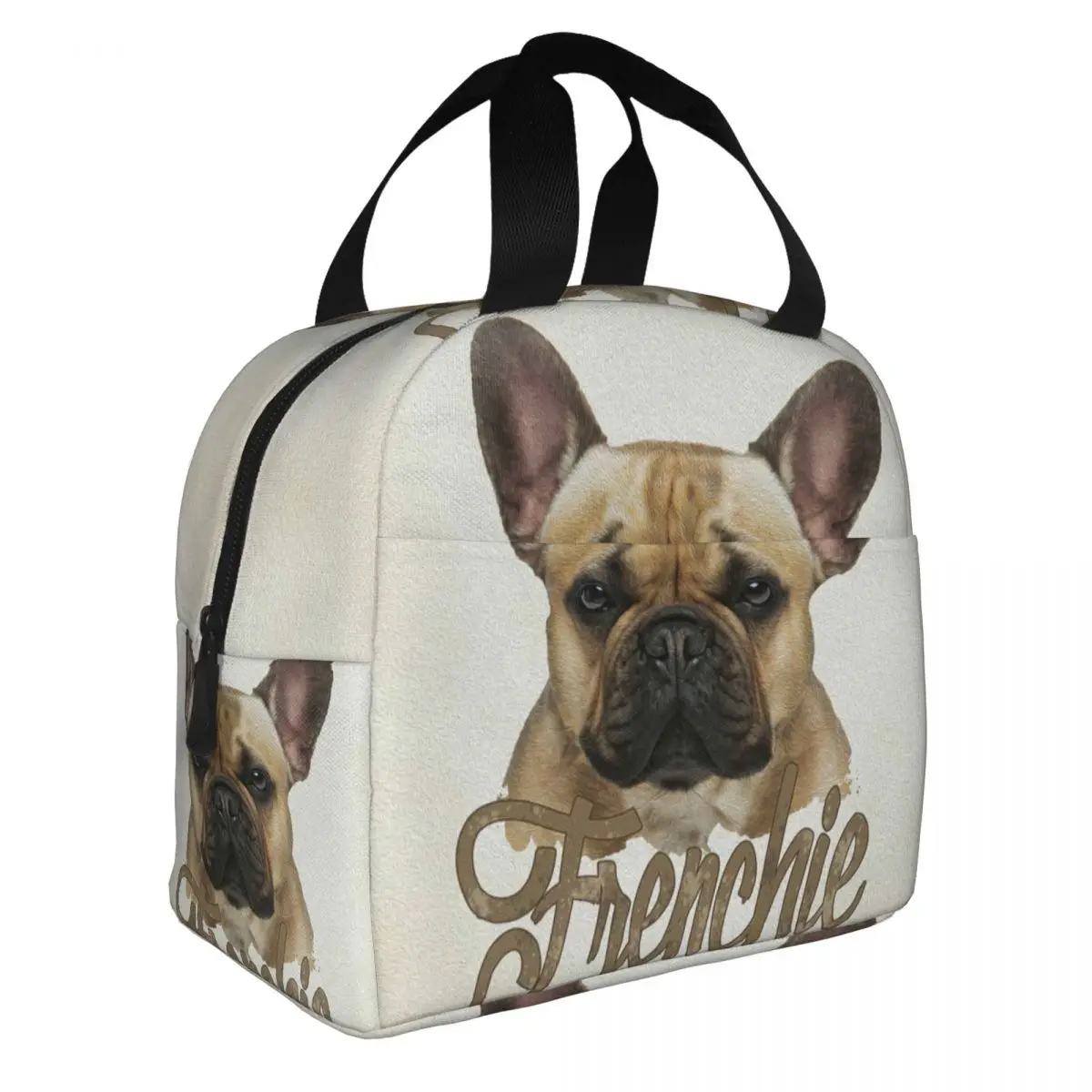 French Bulldog -Frenchie Dog Lunch Bento Bags Portable Aluminum Foil thickened Thermal Cloth Lunch Bag for Women Men Boy