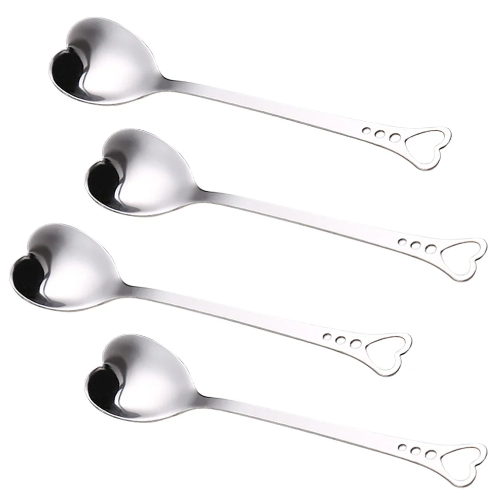 

Spoon Spoons Heart Soup Dessert Tea Stirring Set Stainless Steel Coffee Metal Sugar Ice Creamteaspoon Flatware Shape Teaspoons