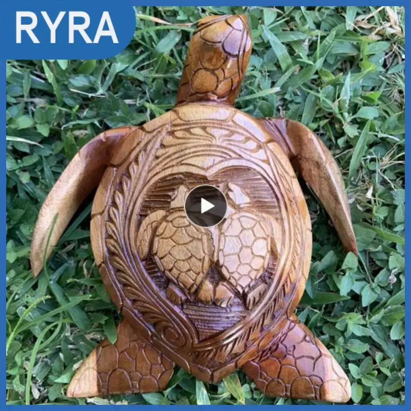 

Hawaiian Turtle Statue Wooden Sculpture Crafts Creativity Desktop Ornaments Simulation Marine Animal Garden Home Decoration