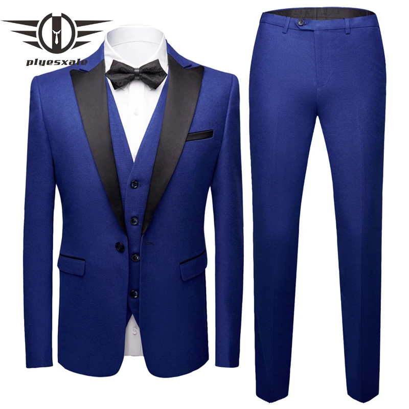 

Черный, серый, бордовый, Королевский, Синий Свадебные костюмы для мужчин 5XL, 6XL, стандартный костюм для выпускного вечера, мужской элегантный костюм из 3 предметов, мужской Q507