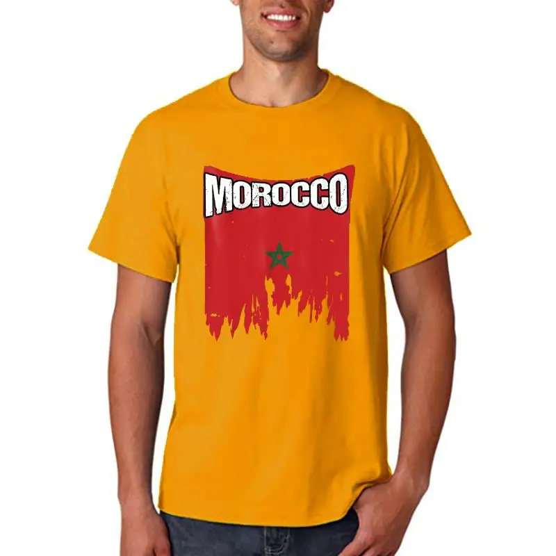 

Модные мужские футболки 2022 с круглым вырезом и коротким рукавом, футболка с флагом Марокко, футболки с флагом марокканского флага