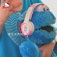 sanrio hello kitty girl heart cute cartoon headphones with round hole plug headphones suitable for girls gifts
