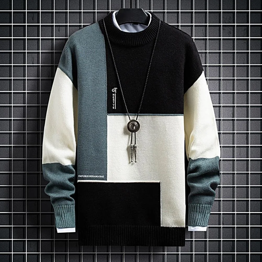 

Trendy Spring Sweater Loose Thermal Thick Streetwear Men Winter Sweater