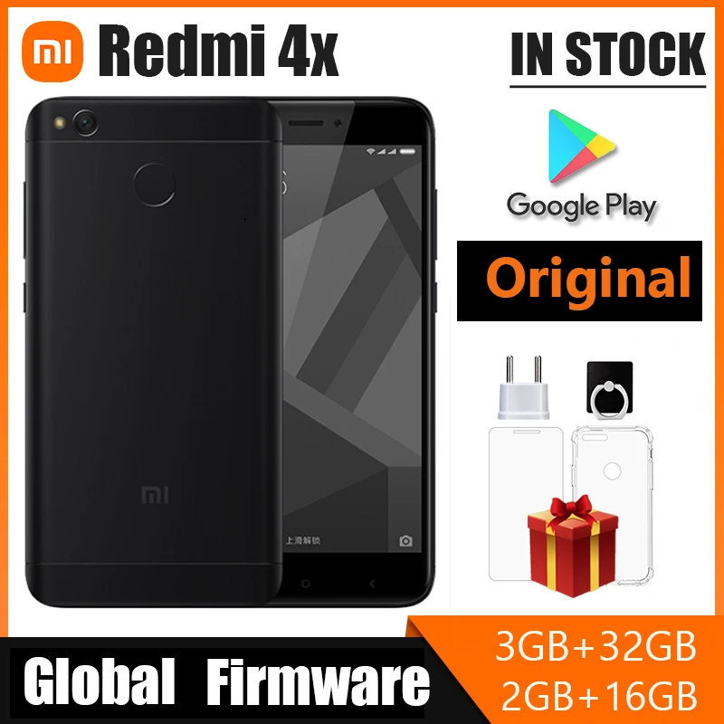 Smartphone Xiaomi Redmi 4X Cell Phone 3 32GB Googleplay 4000mAh inch5.0HD Screen Snapdragon 435 13.0MPRearCamera