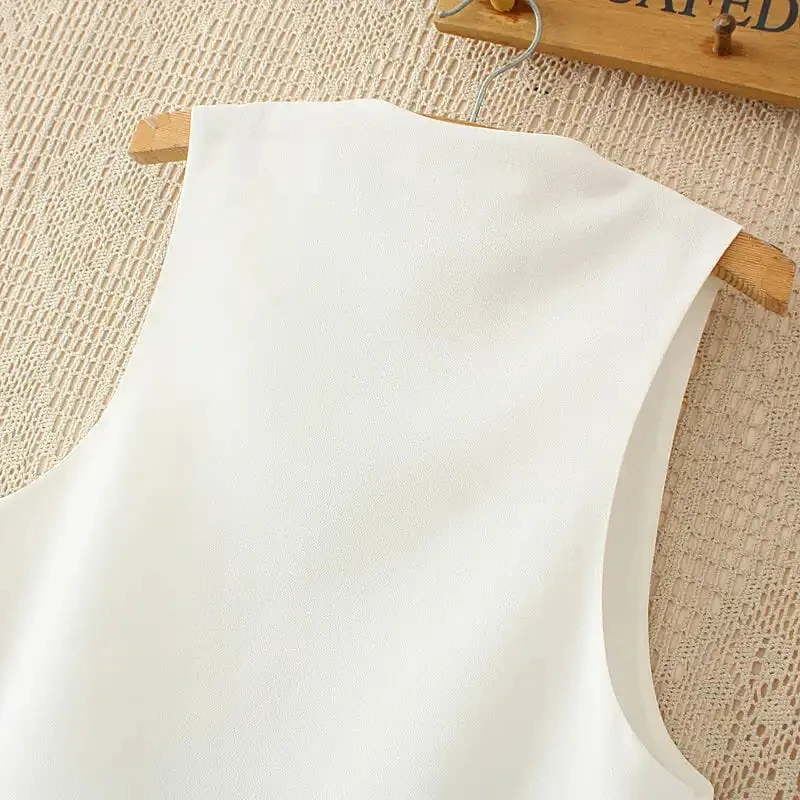 Шифоновый жилет Женская куртка Новинка лета 2022 тонкий без рукавов кардиган