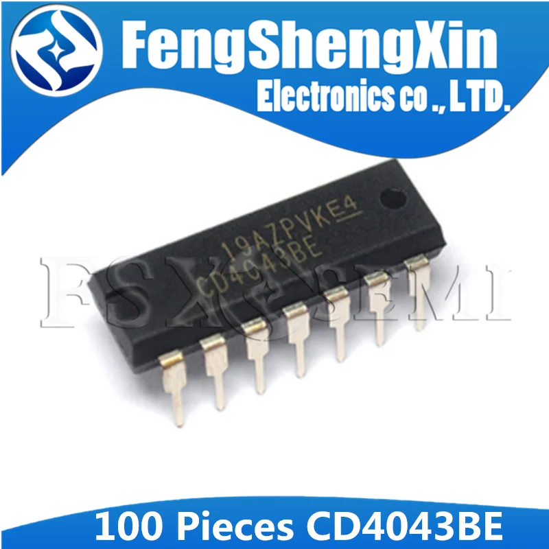 

100pcs CD4043BE DIP MC14043BCP CD4043 DIP16 4043BE DIP-16 CMOS QUAD 3-STATE R/S LATCHES IC