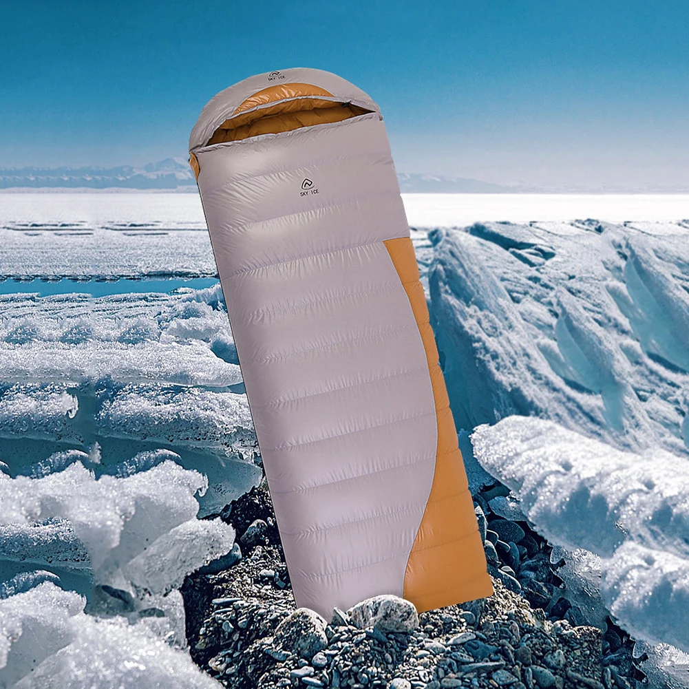 

Goose Down Winter Thermal Sleeping Bag Comfortable Warm Single Tear Resistant Waterproof Lightweight Odorless for Camping Travel
