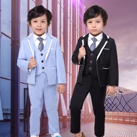 boys formal dress suits set england style baby child piano performance party costumes kids blazer vest pants 3pcs clothes set