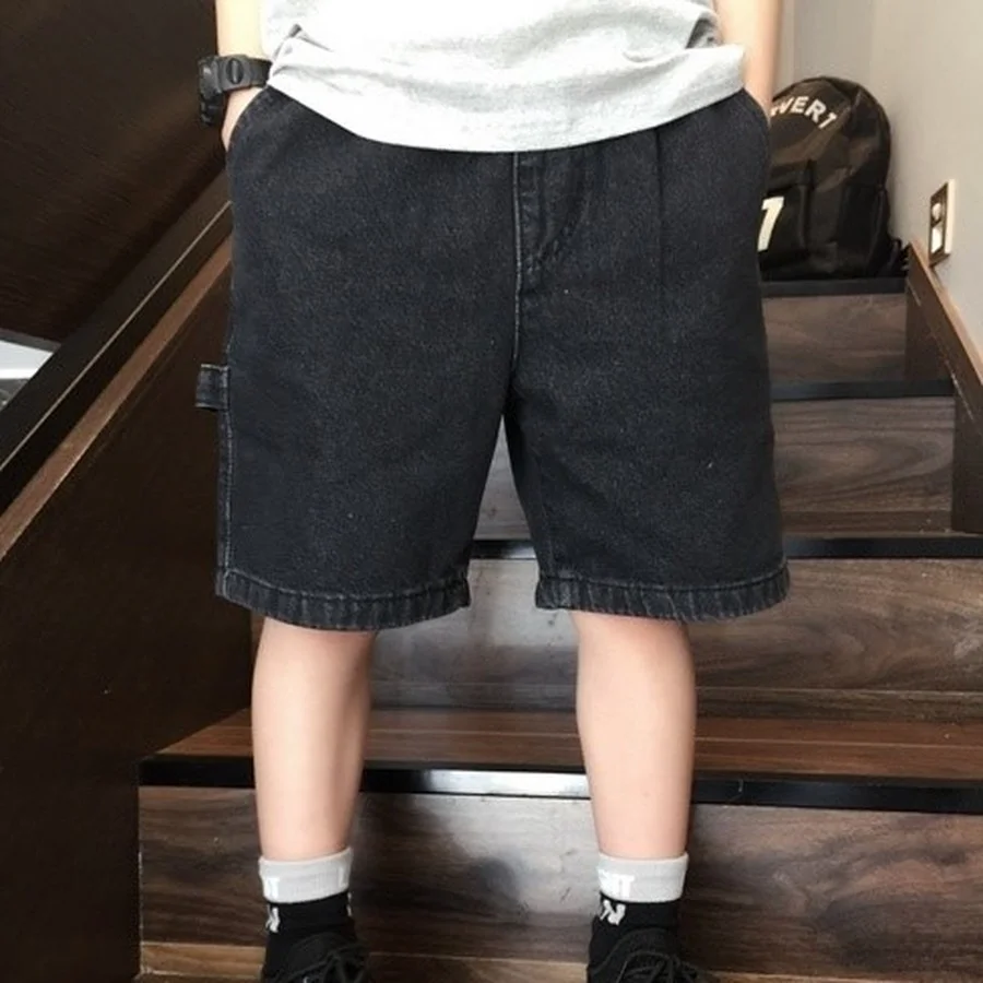 

Jean Shorts for Boys Kid Shorts Casual Denim Short Children Cotton Loose Solid Bottom Sport Pant Student Trousers for Teenagers