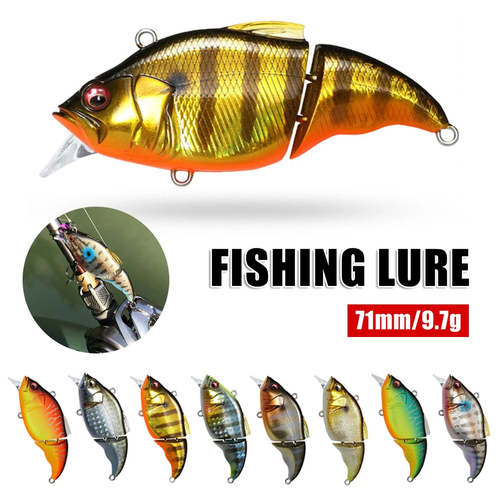 

1PC 71Mm 9.7g Fishing Wobbler 2-Segmented Swimbait Crankbait Lifelike Hard Bait for Bass Pike Saltwater Fishing Floating Lure