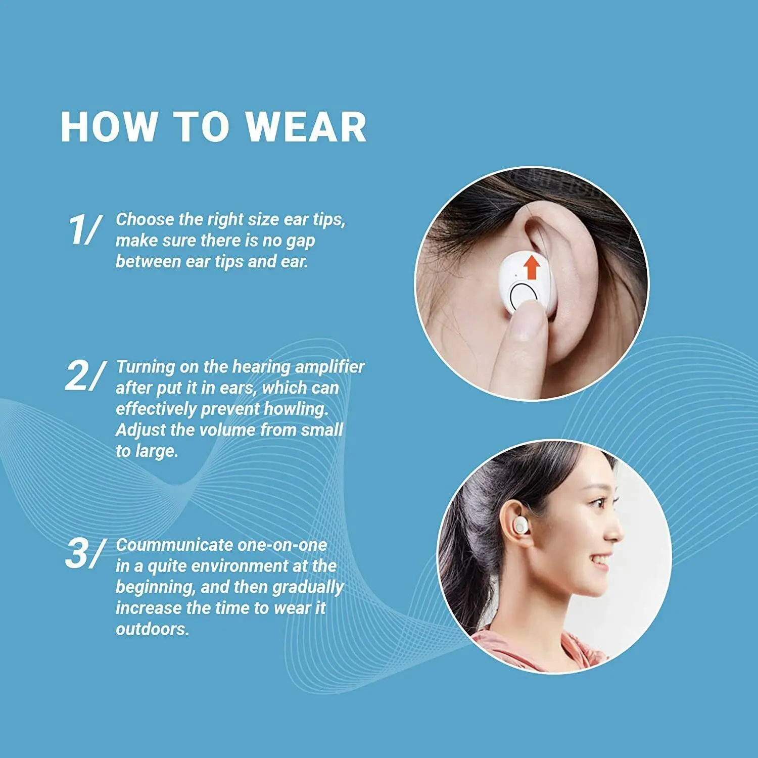 Слуховые аппараты JINGHAO перезаряжаемый Регулируемый усилитель звука для мягкого