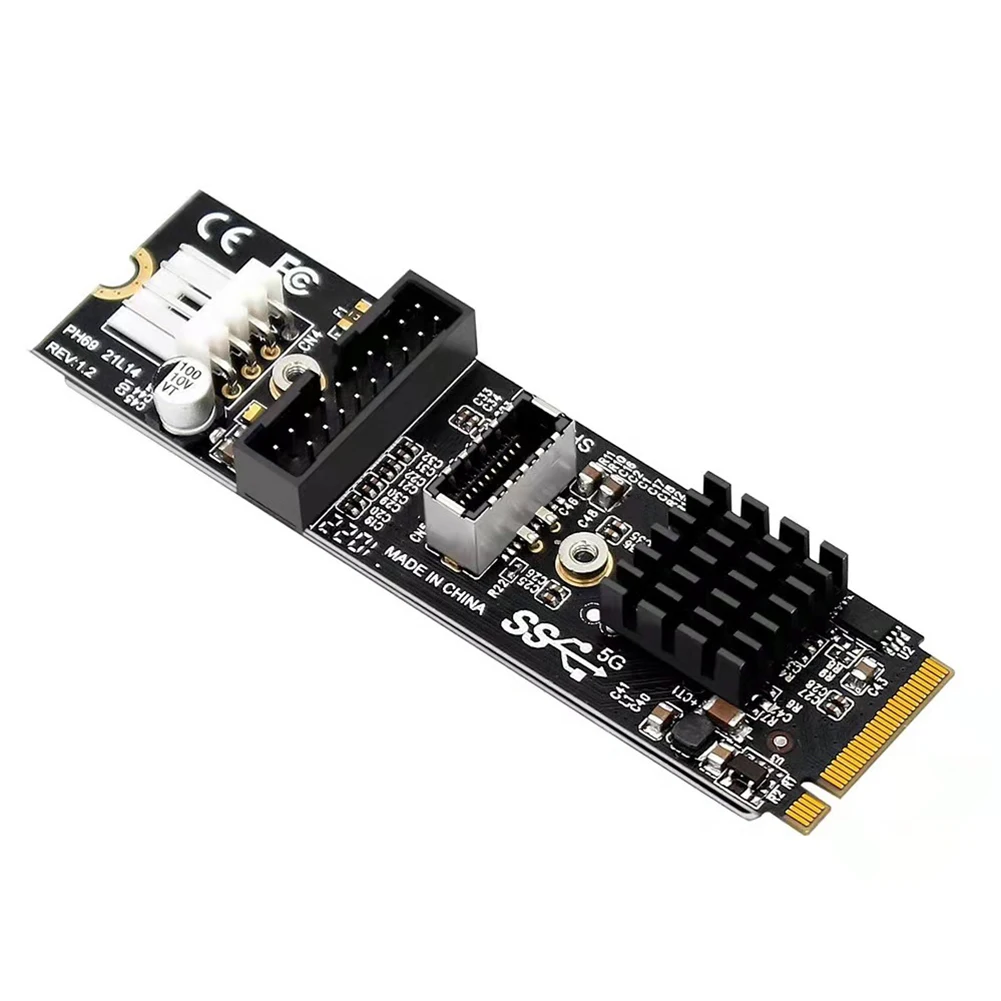 

M.2 MKEY PCIe to Front USB3.1 TYPE-C 19/20PIN Adapter Expansion Card 4Pin Power Supply Module Riser Card for Windows XP Vista