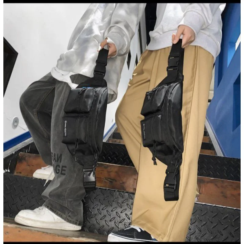 【High quality】 Ulzzang Korean Fashion Nylon Unisex Waist Bag Pouch Bag Fanny Pack Chest Pack for Men Women Birthday Gift
