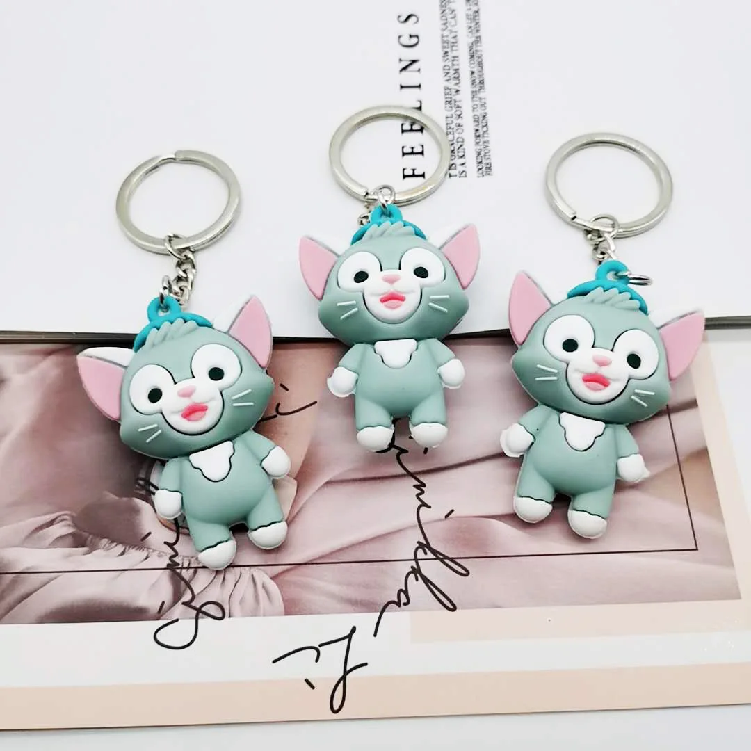 

Fashion Cartoon Painter Cat Keychain Creative Bag Cars Pendant Mini Cats Keyring Cute Gift for Friends