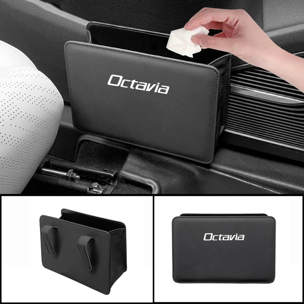 

Car Trash Can Collapsible Leak-Proof Storage Bag Backseat Portable Car Garbage Waste Basket Bin Auto Supplies For Skoda Octavia