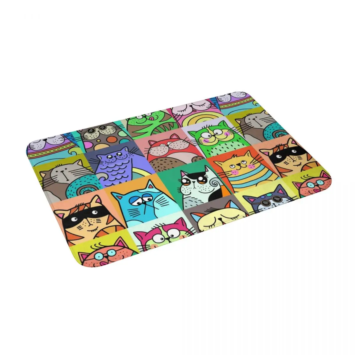

Adorable Doodle Pet Cat Community Bath Door Floor Mat Cartoon Anti-slip Rug Carpet Entrance Living Room Home Kitchen Velvet
