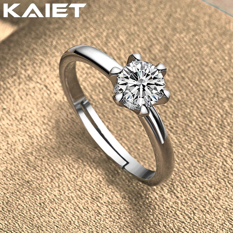 

KAIET Fashion Silver Color Shiny Crystal 7-10# Ring Wedding Party Charm Accessories Gifts For Women Jewelry