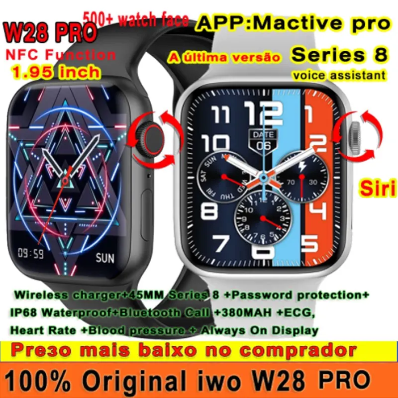 

Original Iwo W28 Pro Smart Watch Series 8 Password 1.95 Inch Bluetooth Call NFC Siri Wireless ECG IP68 Waterproof Smartwatch