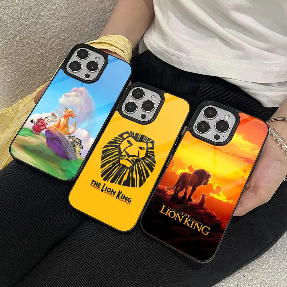 Фото Чехол для телефона «Король Лев» для Iphone 16, 15, 14, 13, 12, 11 Pro Max Mini 7, 8, 6 Plus Se Xr Xs 2020 Fundas Shell PC + чехол из ТПУ №1