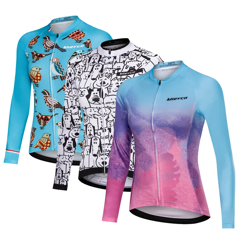 Cycling Clothing Long Sleeve Tops Spring Autumn Women's Mountain Road Bike Bicycle Clothing Moisture Wicking and Breathable