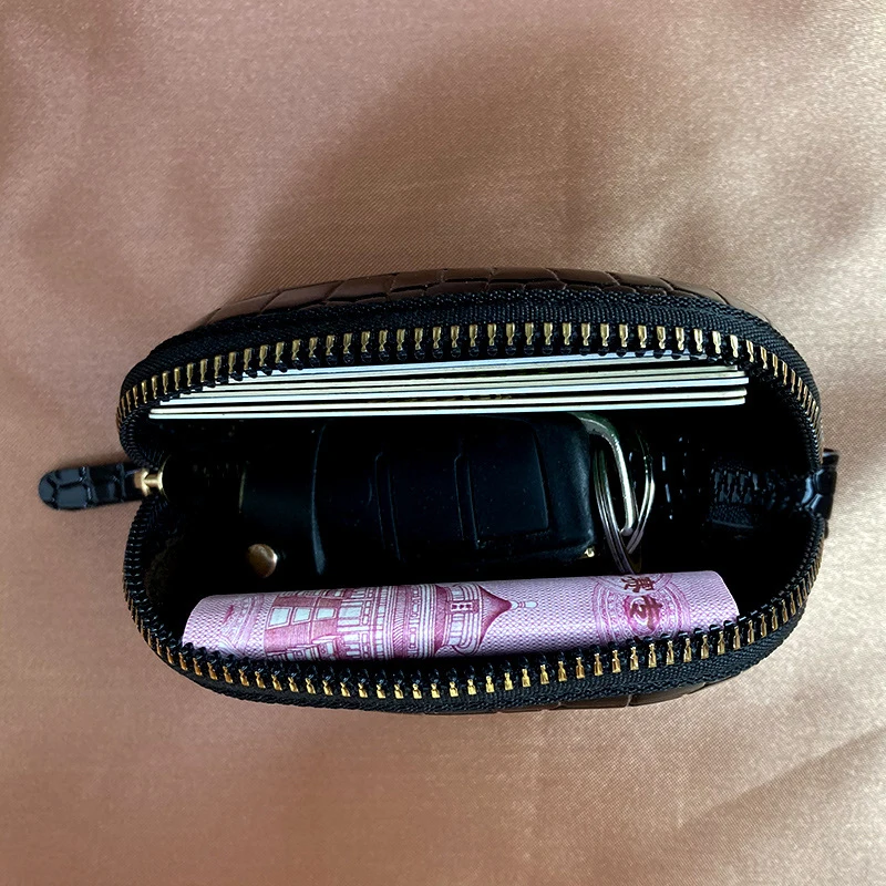 New Mini Women's Wallet Crocodile Pattern Short Zipper Wrist Small Coin Bag Fashion Pu Leather Ladies Card Holder Coin Purse