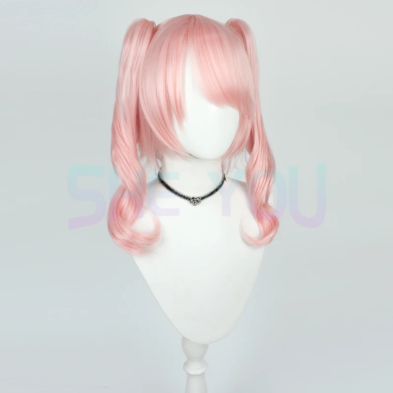 Парик для косплея Akiyama Mizuki 60 см/40 см цвет фым розовый 2 стиля термостойкие