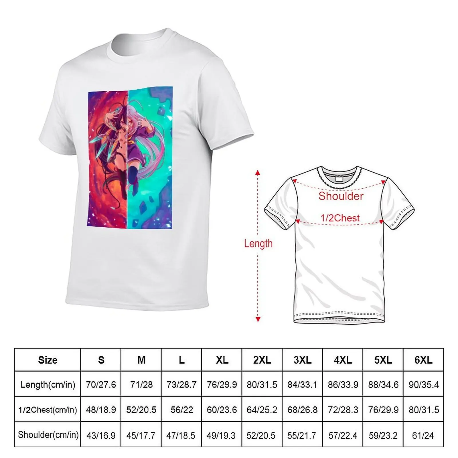 Фото Футболка Shiro x Shuvi No Game No Life, мужские футболки с графическим рисунком, мужские хлопковые футболки, футболка из 100% хлопка №2