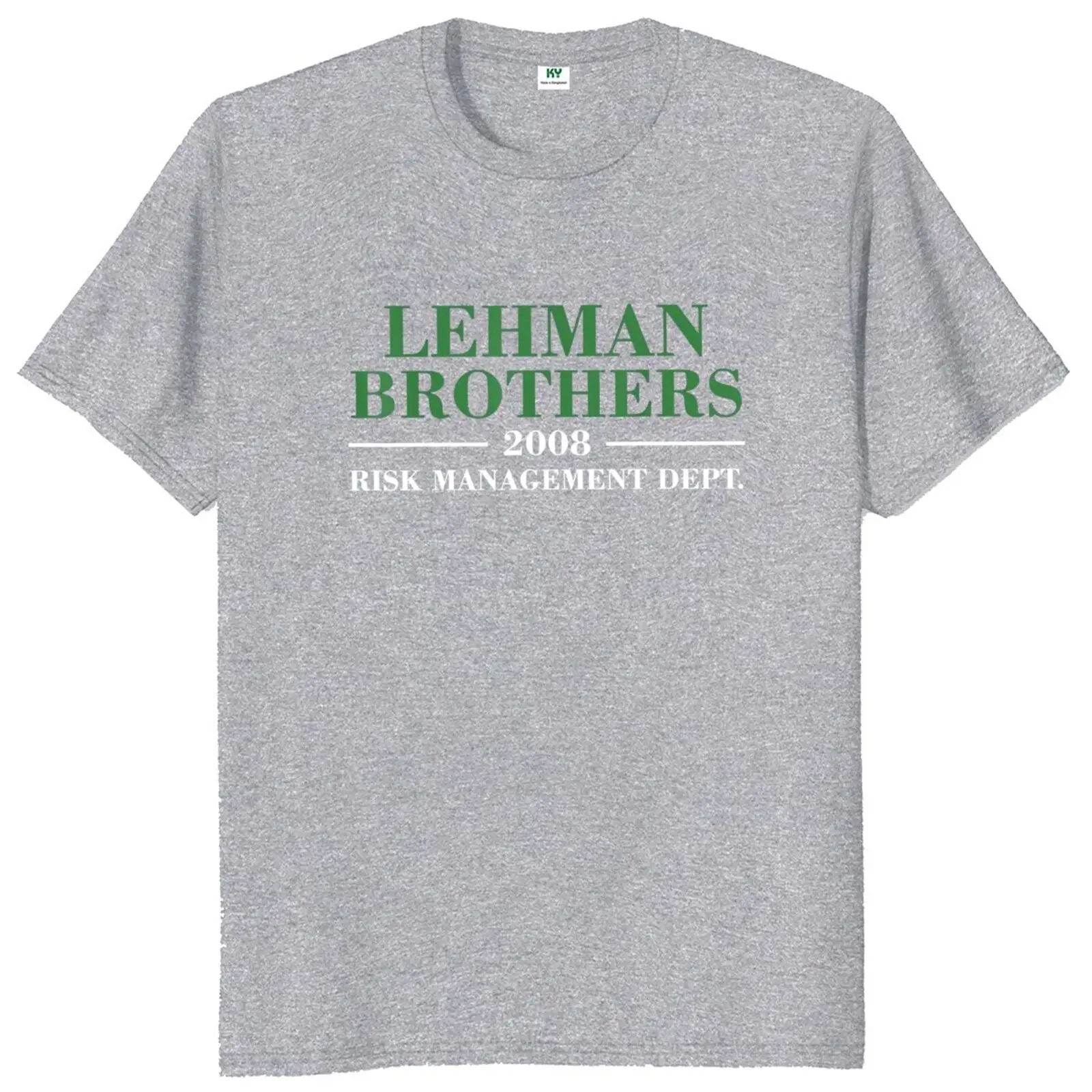 Футболка Lehman Brothers 2008 контроль рисков Dept 2022 трендовая Повседневная Мужская модная