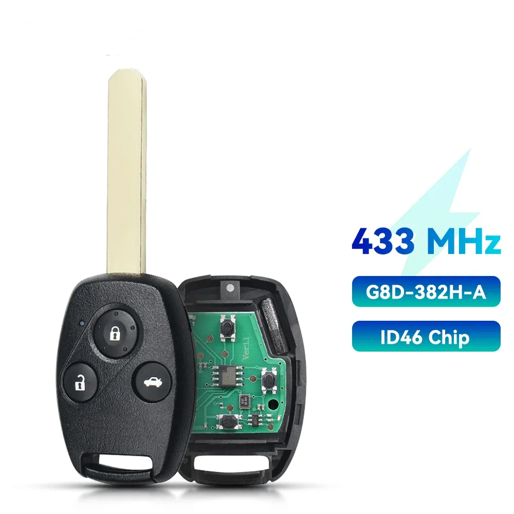 

KEYYOU 315/433 МГц ID46 чип дистанционный Автомобильный ключ для Honda Accord 2003 Φ Civic Sedan 2008 дюйма 2009 дюйма элемент 2/3/4BTNS