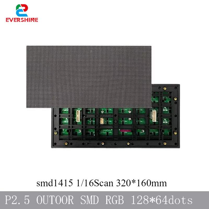 LED Panel Outdoor Full-Color Display P2.5 Module 320x160 128x64 Pixel 1/16 Scan SMD1415 Llight RGB 3In1 Matrix Wall Screen