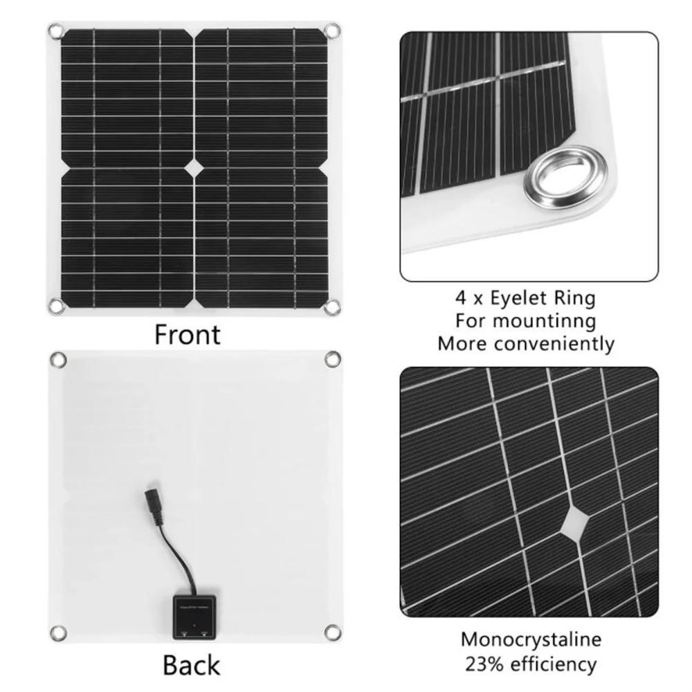 28x28cm dc 18v dual usb flexible solar panel solar charging cell for mobile phone outdoor camping diy emergency power supply free global shipping