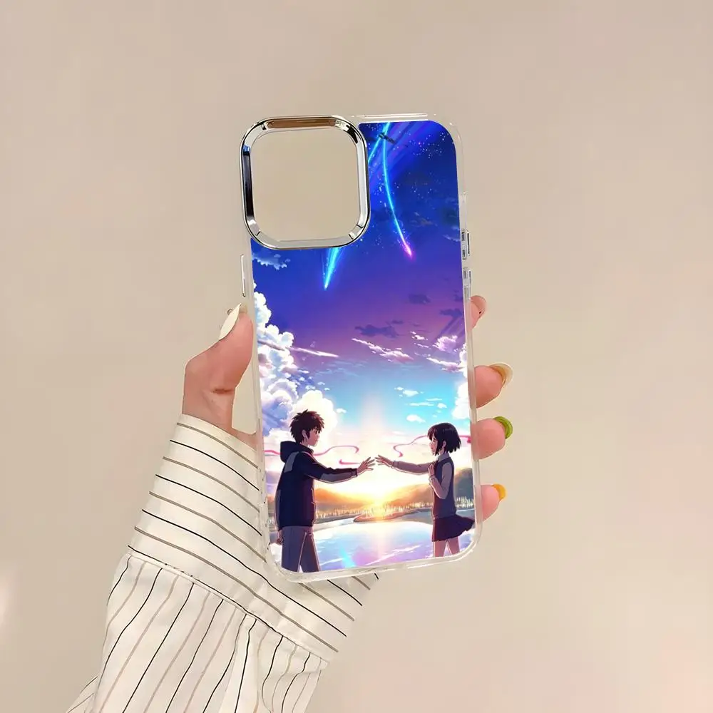 Фото Чехол для телефона Kimi No Na Wa для iPhone 17 Air 16 15 14 13 12 11 Pro Pro Max Plus, прозрачный, мягкий №5