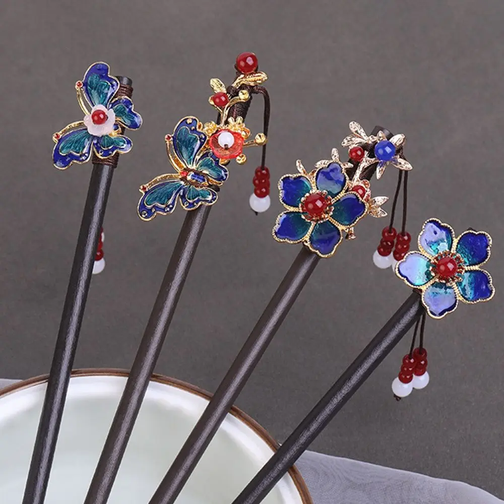 

Hairpin Wooden Hairpin Butterfly Pearl Ancient Style Hairpin Hanfu Hair Sticks Ancient Headwear Chinese Style Headwear