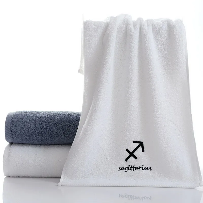 Constellation Pattern White Grey Embroidered Bath Towel Girl/men Bathroom Face Towel Gifts Dropshipping
