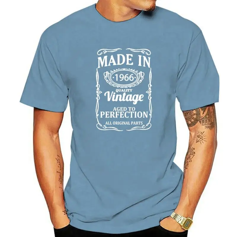 

Vintage Made In 1966 T Shirt Birthday Present Funny Unisex Graphic Fashion New Cotton Short Sleeve Novelty O-Neck Father T-shirt