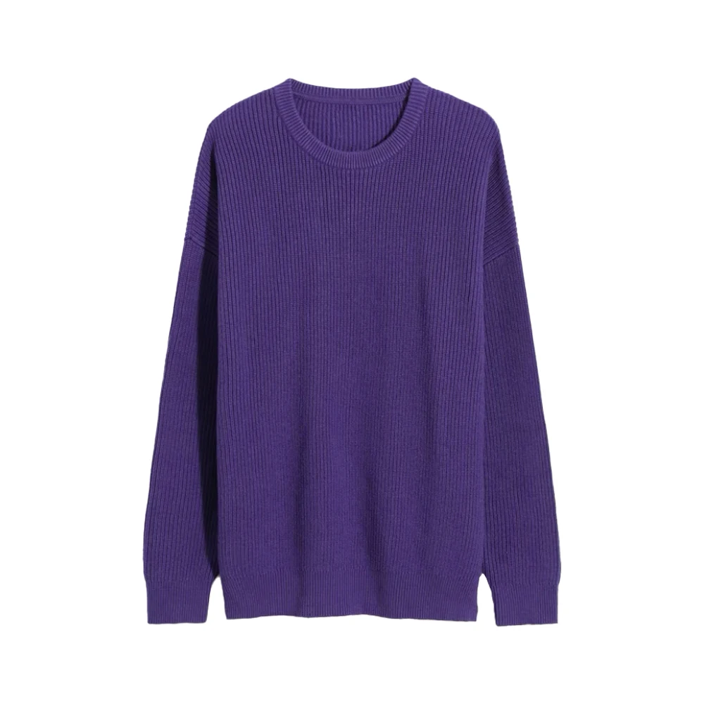 

2022FW New Men's Purple Jacquard Crew Neck Sweatshirt #wfmd6101