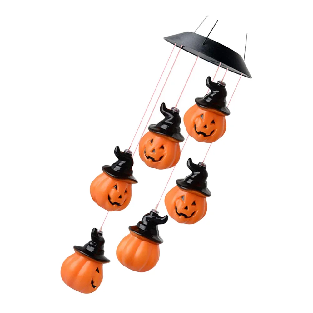 

1PC Garden LED Solar Wind Chime Gradient Colorful Solar Pumpkin Lamp