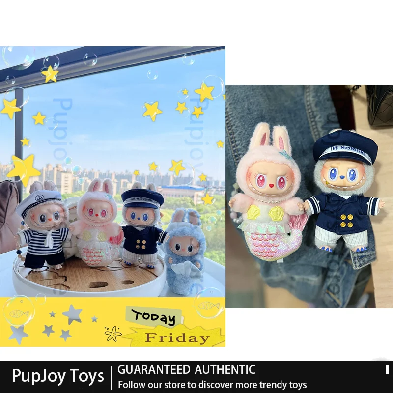 Фото Коллекционные виниловые плюшевые куклы Pop Mart Flying Labubu Series: Лабубу Капитан, Моряк, Русалка, подвесные карточки, сюрприз-бокс для девочек №4